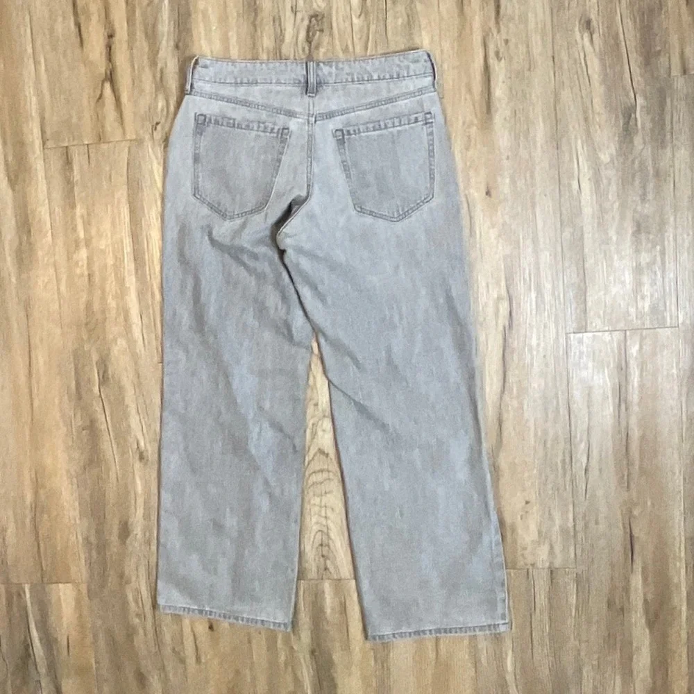 Hollister Low-Rise Baggy Jeans Womens 6R W28 Grey Wide Leg Denim Pants